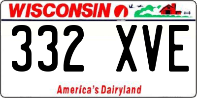 WI license plate 332XVE