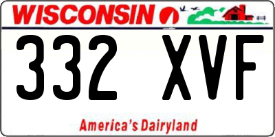 WI license plate 332XVF