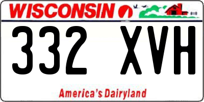WI license plate 332XVH