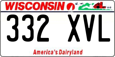 WI license plate 332XVL