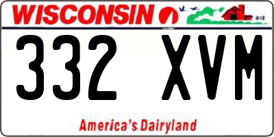 WI license plate 332XVM