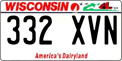 WI license plate 332XVN