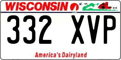 WI license plate 332XVP