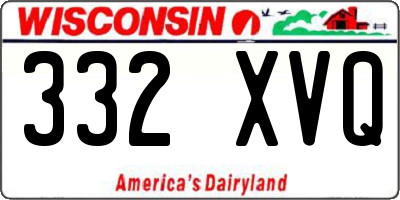 WI license plate 332XVQ