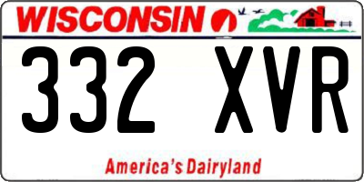WI license plate 332XVR