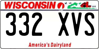 WI license plate 332XVS