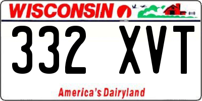 WI license plate 332XVT