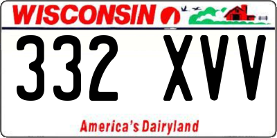 WI license plate 332XVV