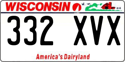 WI license plate 332XVX