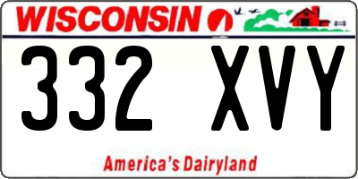 WI license plate 332XVY