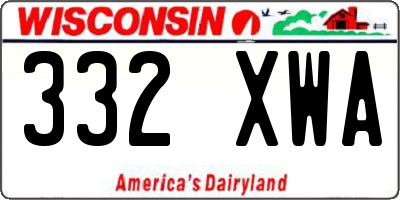 WI license plate 332XWA