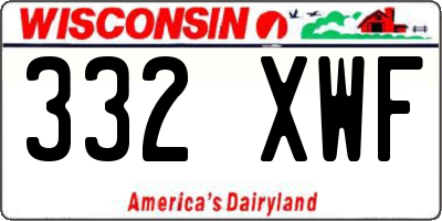 WI license plate 332XWF