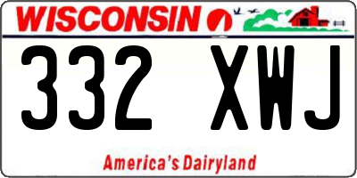 WI license plate 332XWJ