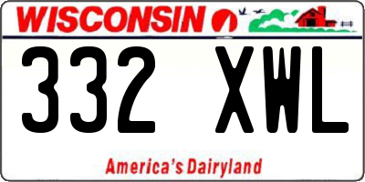 WI license plate 332XWL