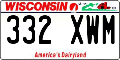 WI license plate 332XWM