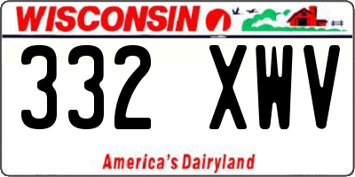 WI license plate 332XWV