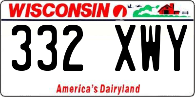 WI license plate 332XWY