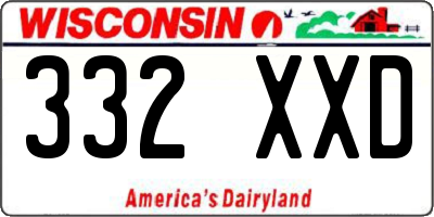 WI license plate 332XXD
