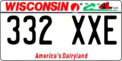 WI license plate 332XXE