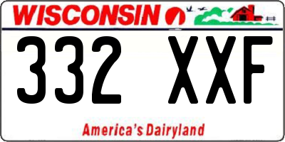 WI license plate 332XXF