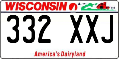 WI license plate 332XXJ