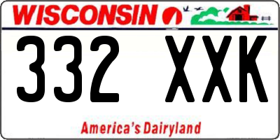 WI license plate 332XXK