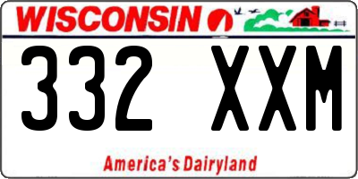 WI license plate 332XXM