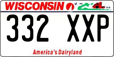 WI license plate 332XXP
