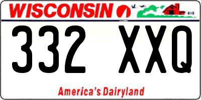 WI license plate 332XXQ