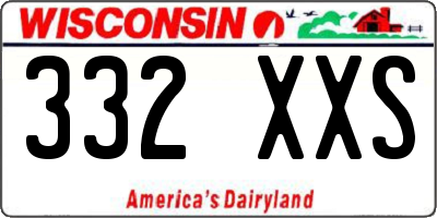 WI license plate 332XXS