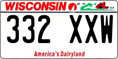 WI license plate 332XXW