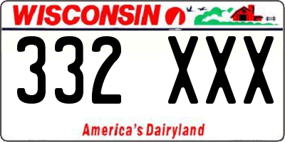 WI license plate 332XXX