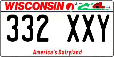 WI license plate 332XXY