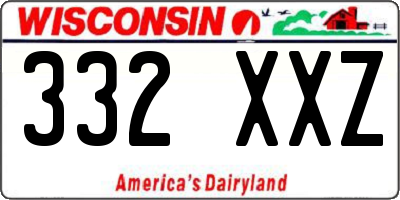 WI license plate 332XXZ