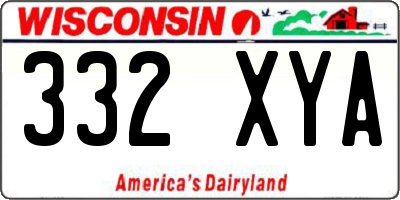 WI license plate 332XYA
