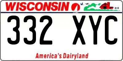 WI license plate 332XYC
