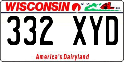 WI license plate 332XYD