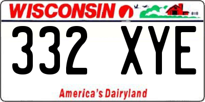 WI license plate 332XYE