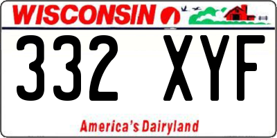 WI license plate 332XYF