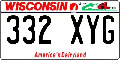 WI license plate 332XYG