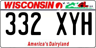WI license plate 332XYH