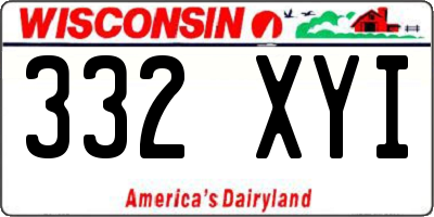 WI license plate 332XYI