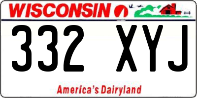 WI license plate 332XYJ
