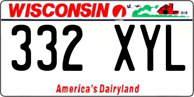 WI license plate 332XYL