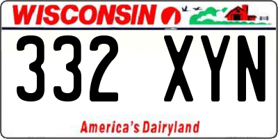 WI license plate 332XYN