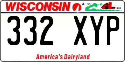 WI license plate 332XYP