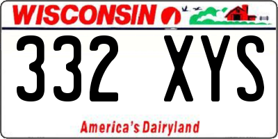 WI license plate 332XYS