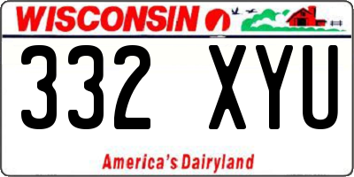 WI license plate 332XYU