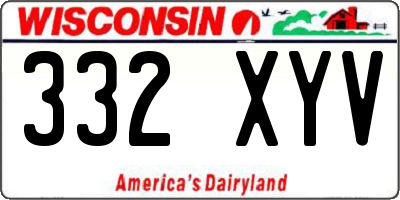 WI license plate 332XYV