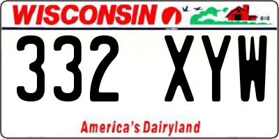 WI license plate 332XYW